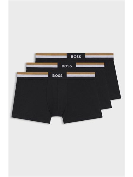pack 3 boxer boss uomo in cotone stretch neri trunk3p50516542