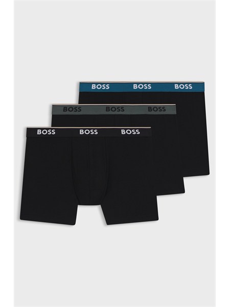 pack 3 paia di boxer boss uomo in cotone stretch nero boxerbr3p50531691