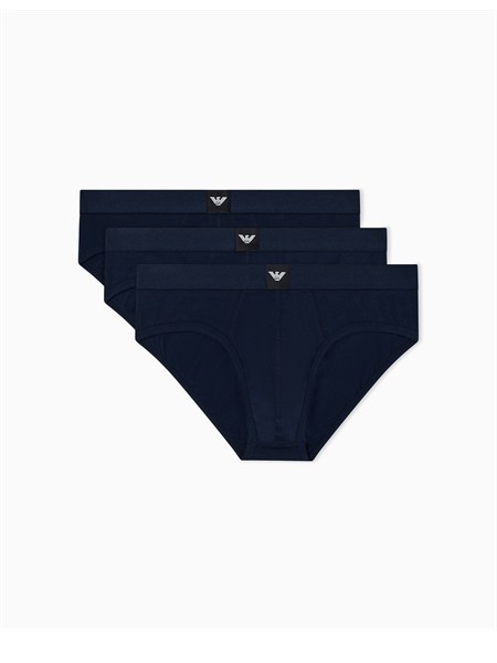 pack 3 slip emporio armani in cotone stretch blu em002154af14987