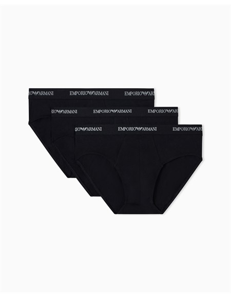 pack 3 slip emporio armani in cotone stretch nero em000258af14132