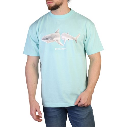PALM ANGELS PALM ANGELS Pmaa001S23JER005 Blue Uomo in T-shirt