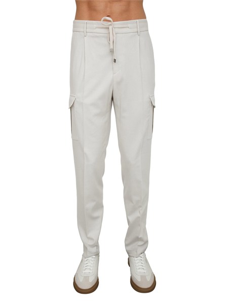 pantalone cargo peserico uomo in lana color gesso r5477502187