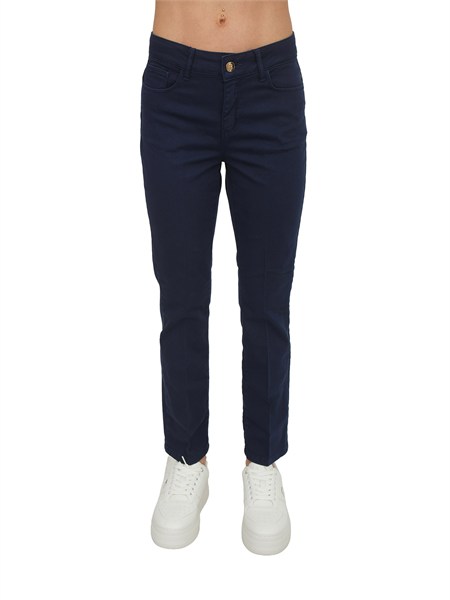 pantalone cropped fracomina in cotone blu fy26sv8030w61501