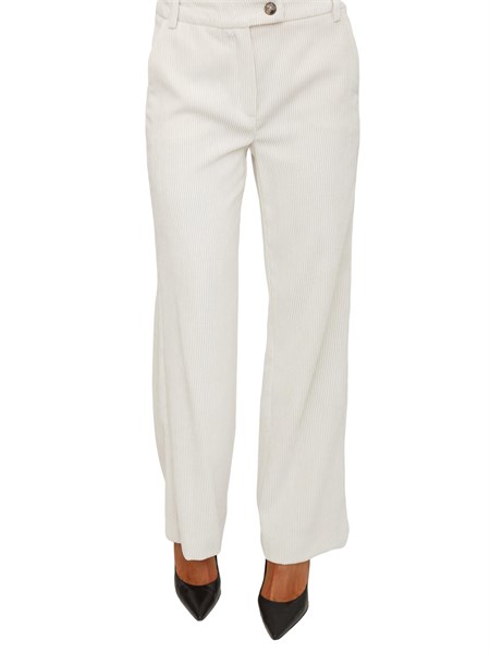 pantalone destino emme marella in velluto bianco a coste destino