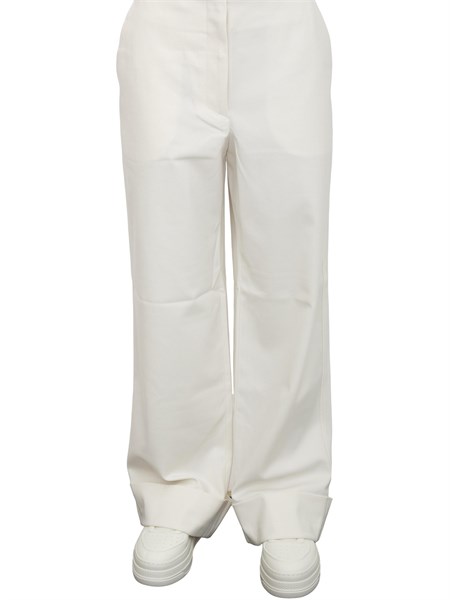 pantalone donna armani exchange in misto viscosa avorio con risvolti xw000660af16142