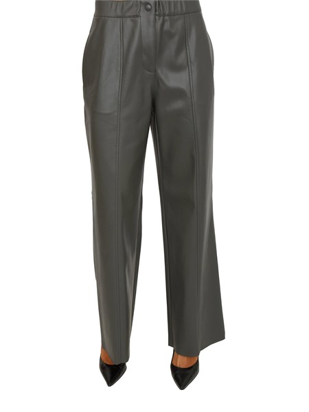 pantalone emy nenette in ecopelle grigio verde emy
