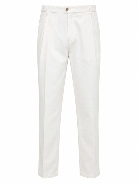 pantalone manhattan briglia 1949 in cotone bianco manhattand400121
