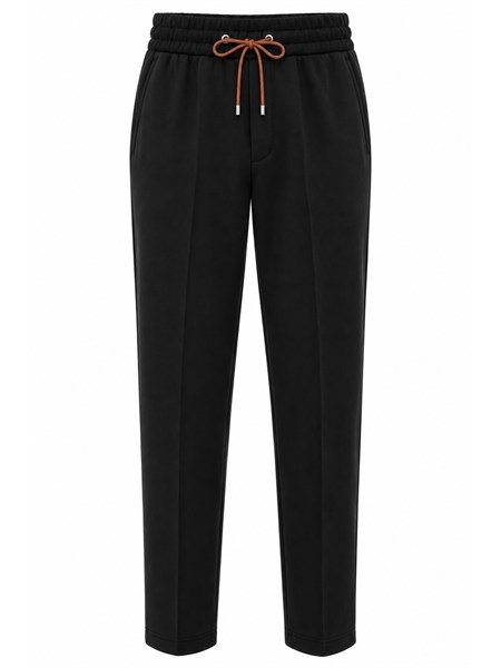 pantalone tuta aiace galassi in tessuto nero dvr48m6070
