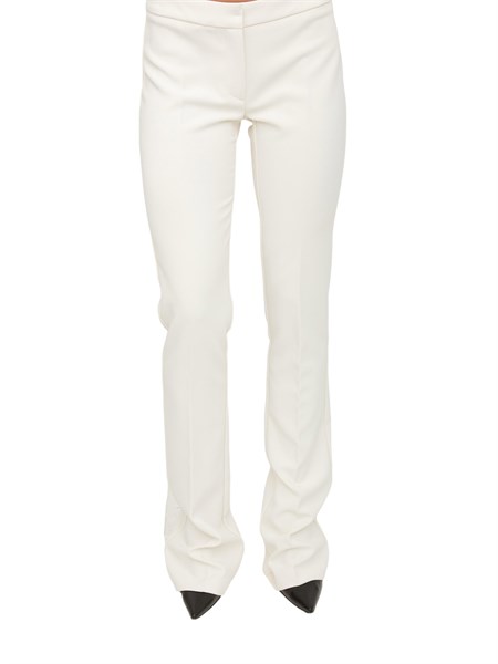 pantaloni elisabetta franchi in crepe leggero bianco latte pa13357e2