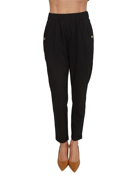 pantaloni liu jo donna in tessuto nero ta6255ts922