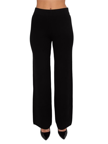pantaloni marzia max mara in filato di viscosa punto tessuto nero marzia