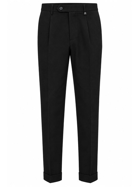 pantaloni neri roger antony morato in twill di viscosa mmtr00810fa600335