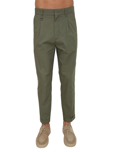 pantaloni paolo pecora in cotone verde b1250199