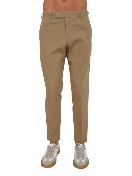 pantaloni pt torino in gabardina di cotone beige nk30rtz1z00fwd