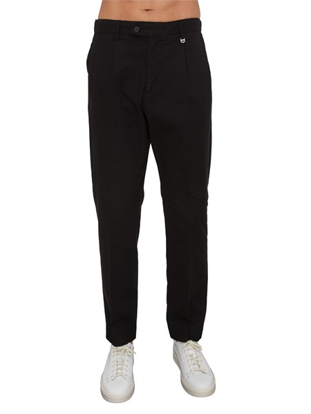 pantaloni uomo antony morato in misto lino e cotone neri mmtr00783fa900143