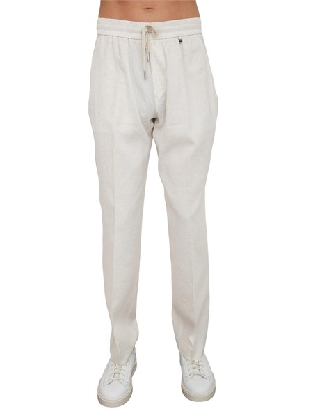 pantaloni uomo antony morato in misto viscosa e lino beige mmts00070fa650371