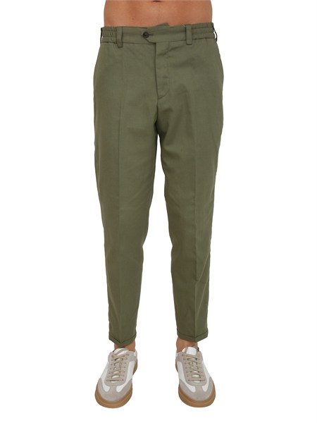 pantaloni verdi pt torino in cotone e seta pm31rsrbb30rew