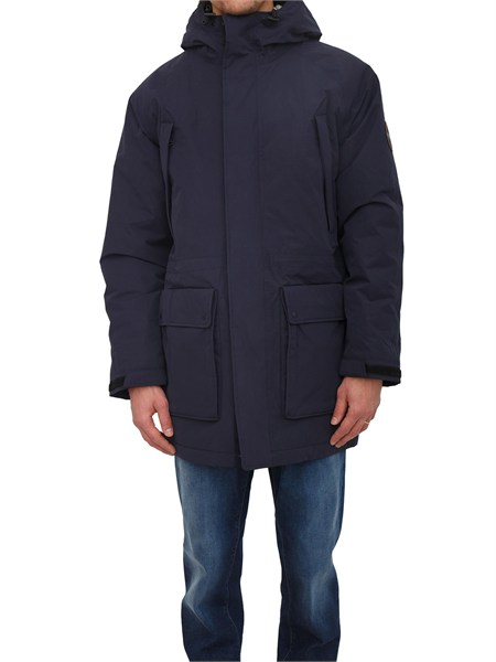 parka lungo diries napapijri in tessuto tecnico blu a diriesnp0a88te1761