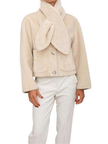 pelliccia cecil marella in tessuto furry bianco cecil