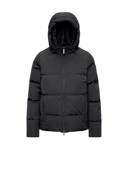 piumino donna k way in nylon grigio e piuma doca k6135hw