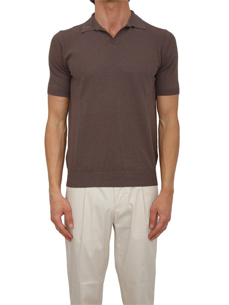 polo aiace galassi in maglia taupe effetto spugna 1461522