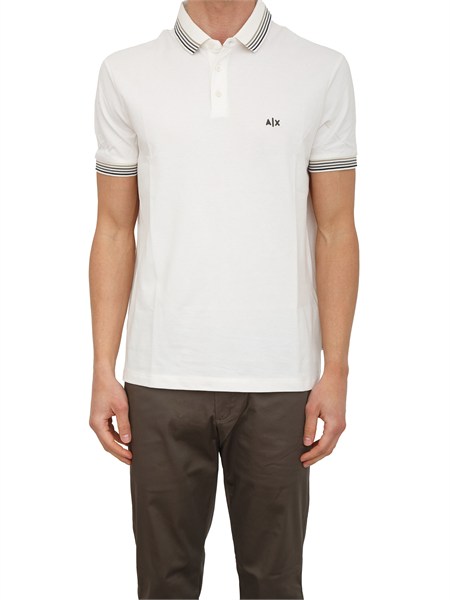 polo armani exchange in piquet di cotone panna xm002326af13026