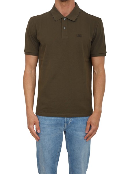 polo cp company in cotone verde kaki l722a005263w