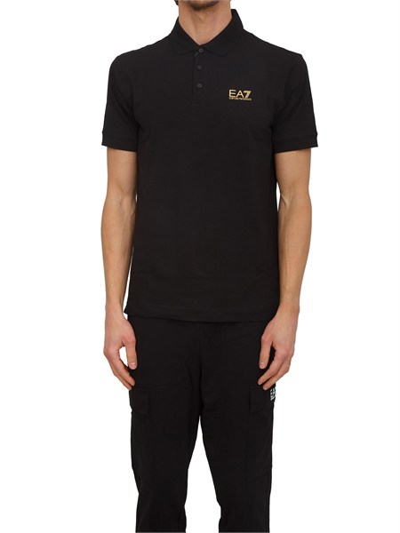 polo ea7 emporio armani in cotone nero 8npf14pjvqz