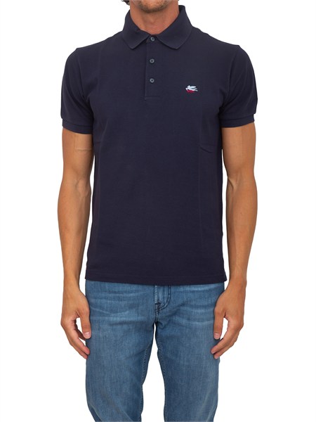 polo etro uomo in cotone blu logo ton sur ton mrmd0005au135