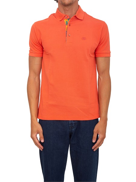 polo etro uomo in cotone corallo logo ton sur ton mrmd0005av878