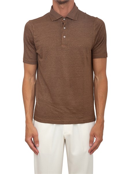 polo maglia gran sasso uomo in lino marrone 6010378600