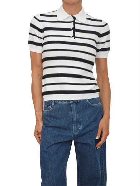 polo mmlcarioca max mara mm in cotone bianco righe blu mmlcarioca