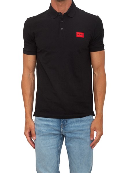 polo nera hugo uomo in cotone con logo dereso22250466202