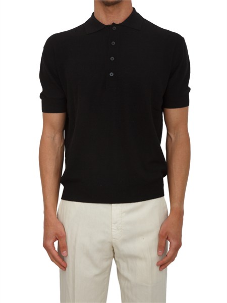 polo paolo pecora in cotone rasato nero a022f600