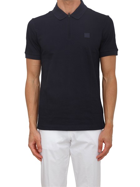 polo passerzip boss uomo in cotone blu passerzip50537507