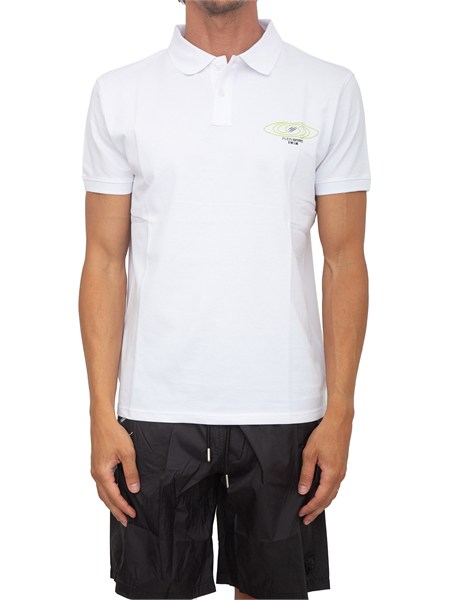 polo plein sport swim in piquet di cotone bianco ps26mpl03