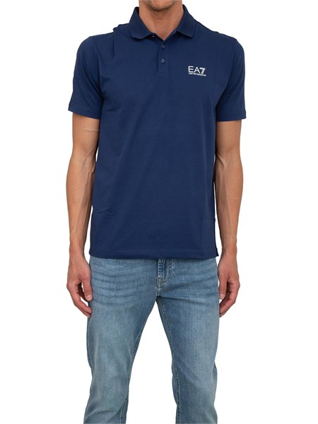 polo uomo ea7 emporio armani tennis club in cotone stretch blu 7m000181af10373