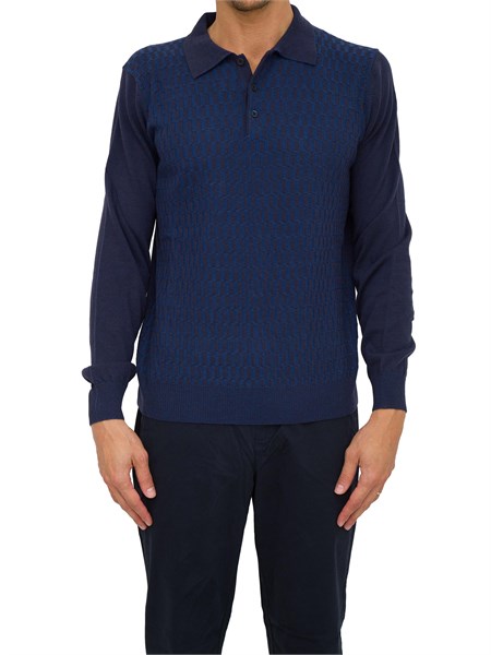 polo uomo corneliani blu 92m50a3825195