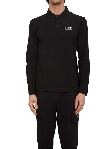 polo uomo ea7 emporio armani in cotone stretch nero 8npf15pjvqz