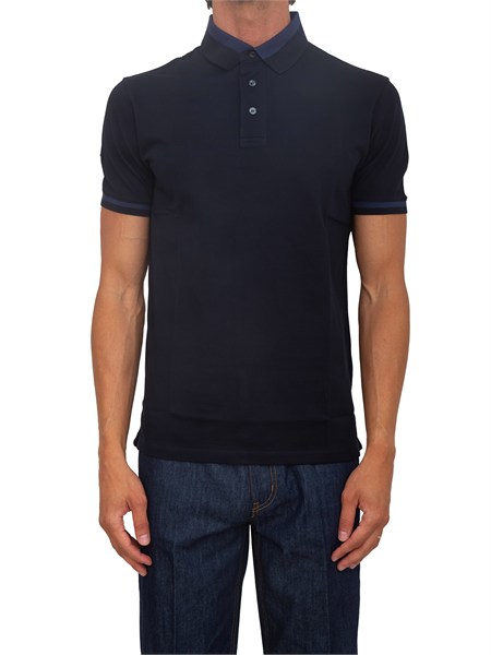 polo uomo emporio armani in cotone blu con profili em005798af12955