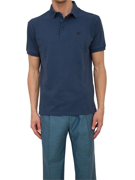 polo etro in cotone blu con pegaso ricamato tono su tono mrmd0006aj264