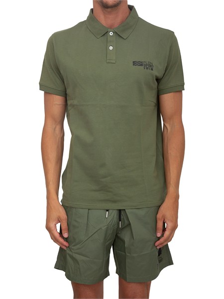 polo uomo plein sport swim in cotone verde ps26mpl01