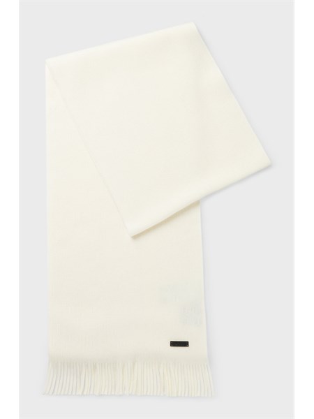 sciarpa boss uomo in lana avorio lavorazione raschel albas50495340