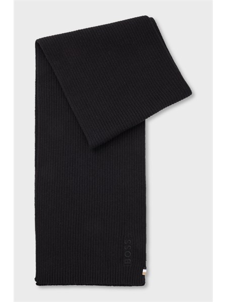 sciarpa nera boss uomo in lana vergine magico r scarf50522441
