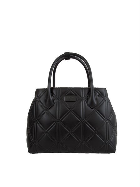 shopper emporio armani in ecopelle nera motivo matelasse ew002695af18575