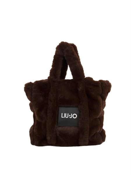 shopping media liu jo donna in teddy marrone con logo tf5270e0374