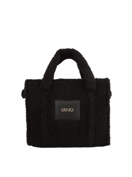 shopping media liu jo donna in teddy nero con logo tf5272e0021