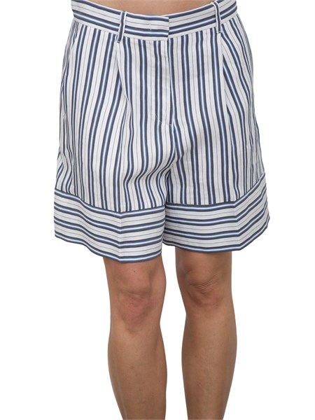 shorts donna bianco marella a righe blu e celesti acume