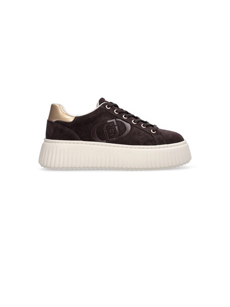sneaker elodie liu jo donna in suede marrone elodie01bf6059px002