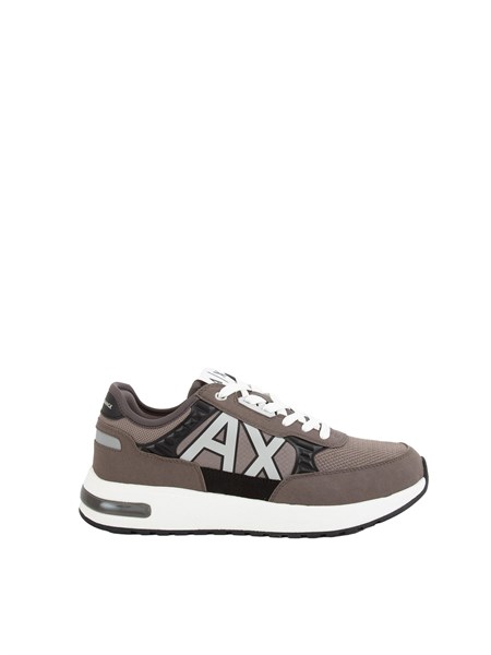 sneakers armani exchange uomo in nylon e suede grigio taupe xux090xv276